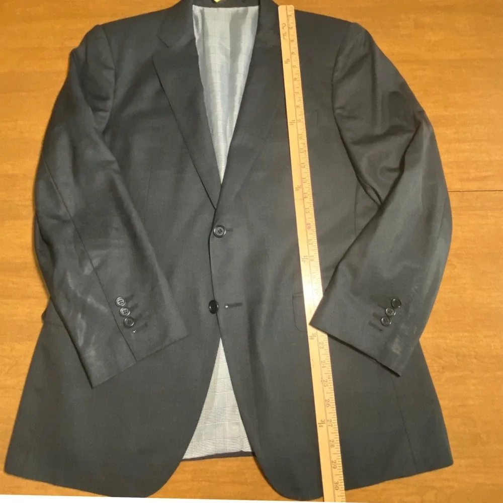 Chris Cobb Vitale Barberis Canonico Super 150s Wool Blazer Charcoal Grey Men 42R